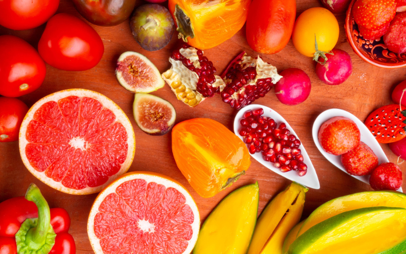 Carotenoids give red fruit and vegetables their characteristic colour