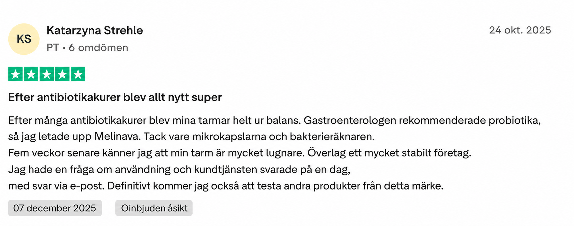 Review from Katharina, a customer