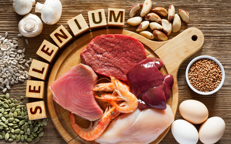 Selenium is found mainly in animal foods